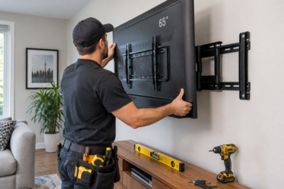 Home mounting 65' tv