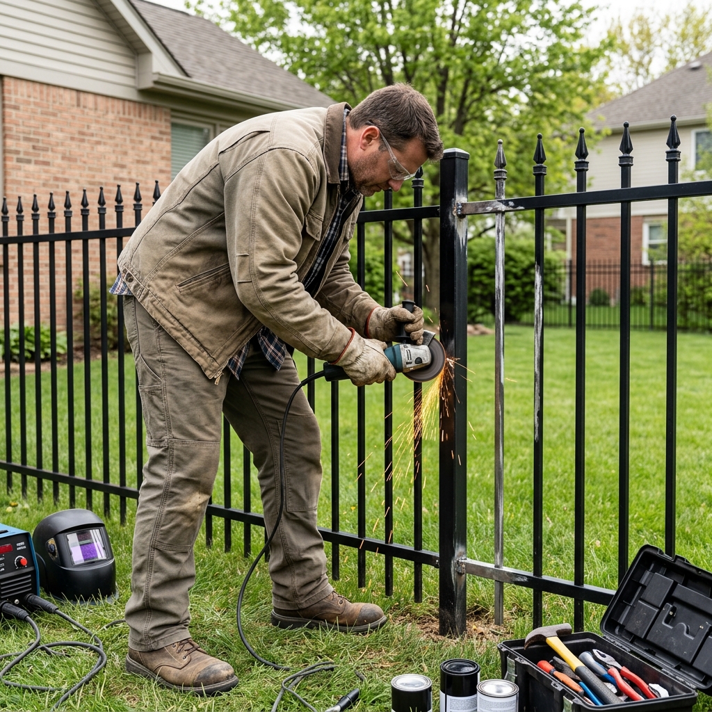 Home steel fence repair