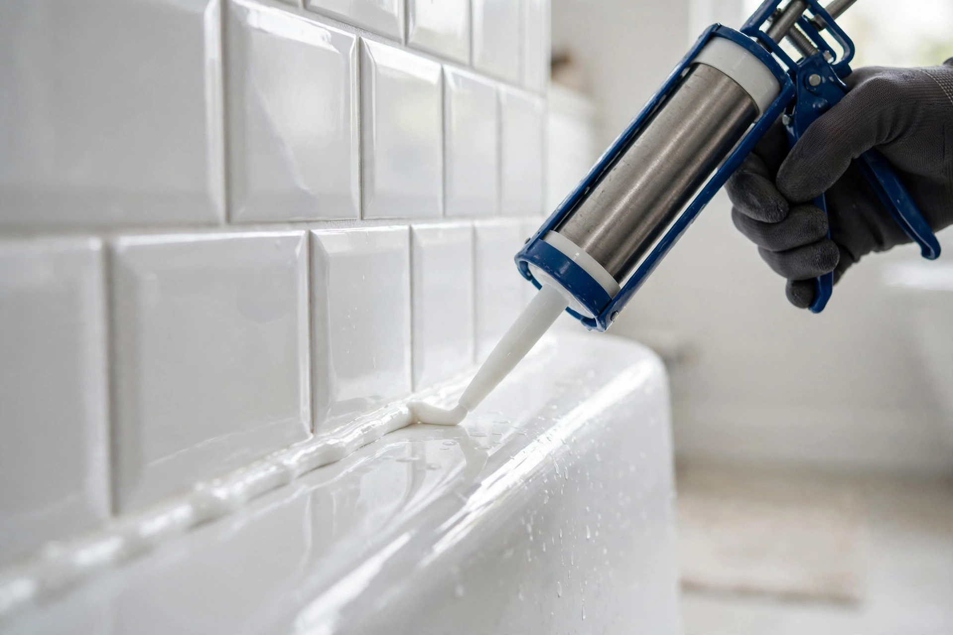 Bathroom Renovation Fresh caulking and tile work in a Mississauga bathroom