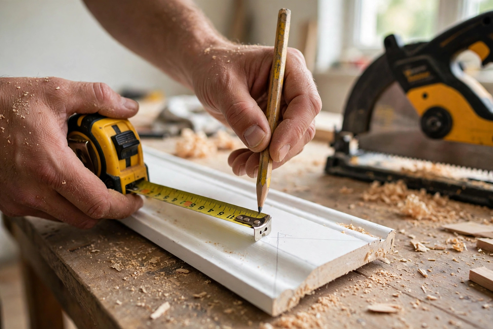 Carpentry Baseboard and trim carpentry being fitted in a Mississauga home