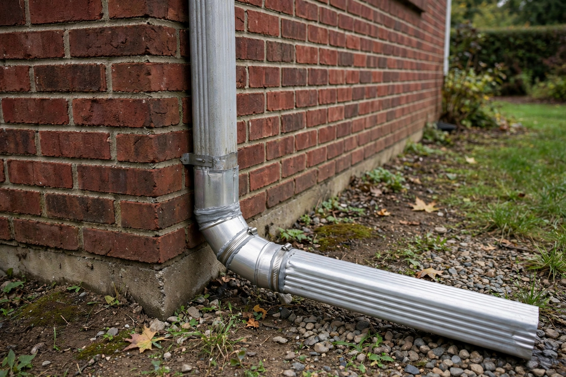 Gutter Repair Downspout repaired and extended away from a Mississauga foundation