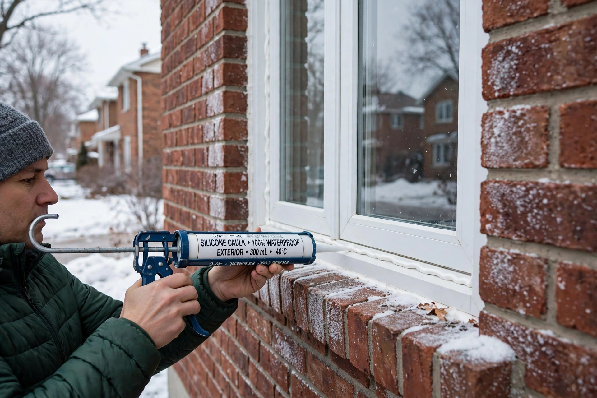 How to Stop Winter Drafts in Your Mississauga Home: Weather Stripping, Door Sweeps, and Caulking — and How to Tell Which One You Need Applying caulking around a window frame in a Mississauga home to seal a winter draft