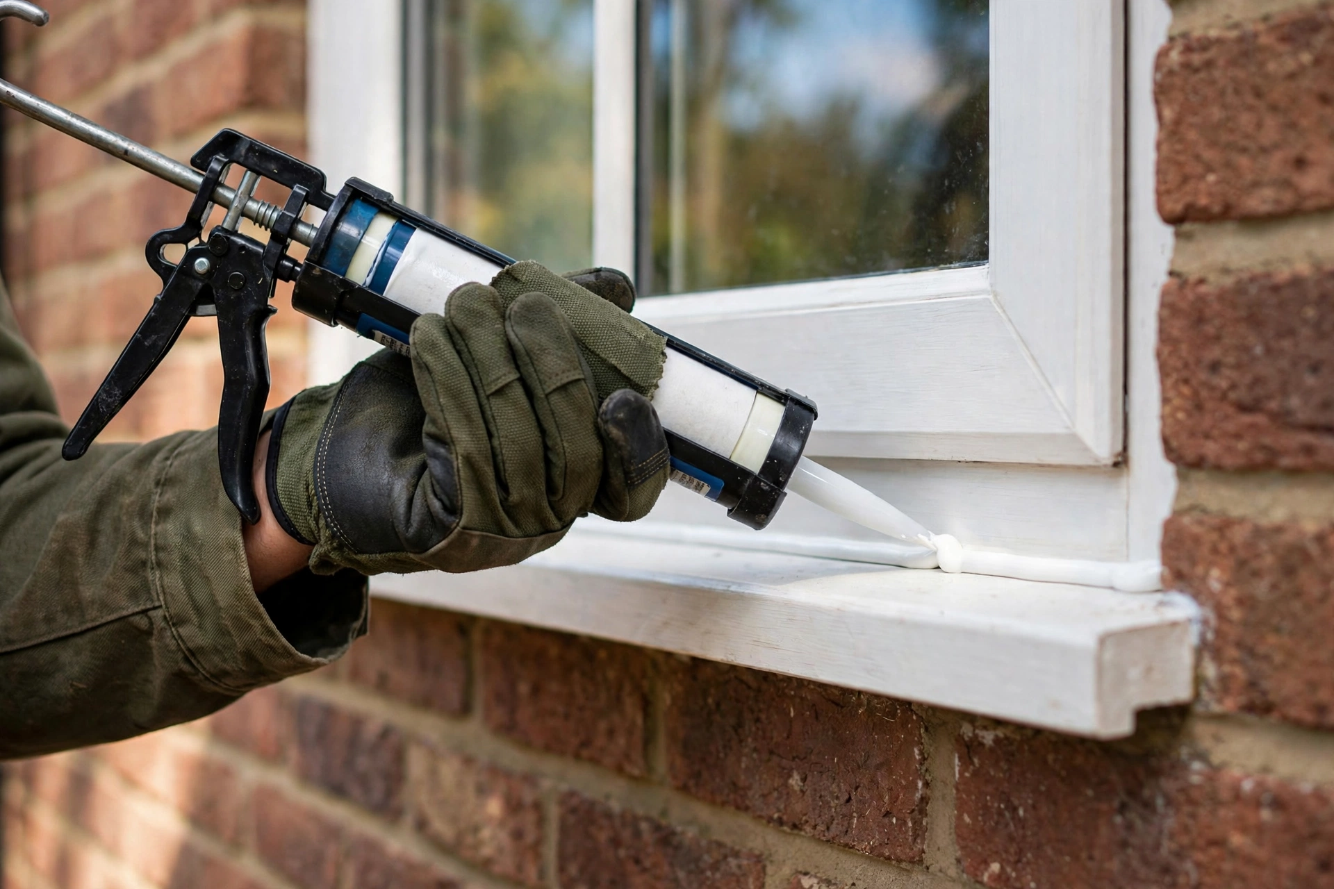 Caulking Services Fresh exterior window caulking on a Mississauga home